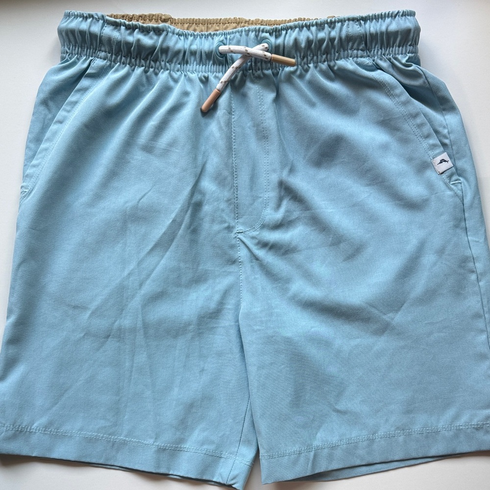 Tommy Bahama Active Boys Light Blue Drawstring Shorts L (10/12)